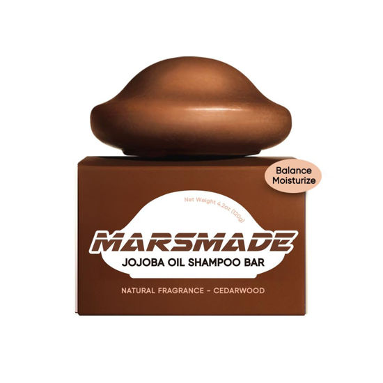 Picture of MARS MADE Jojoba Oil Shampoo Bar 2.0 - Hydrating & Moisturizing Natural Hair Soap Bar Shampoo for Excess Oil Build-Up & Scalp Nourishment - Bathing Soap Solid Shampoo for All Hair Types (120g, 4.23oz)