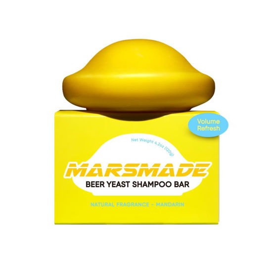 Picture of MARS MADE Beer Yeast Shampoo Bar 2.0 - Hydrating & Moisturizing Natural Hair Soap Bar Shampoo for Hair Volume & Scalp Nourishment - Bathing Soap Solid Shampoo for All Hair Types (120g, 4.23oz)