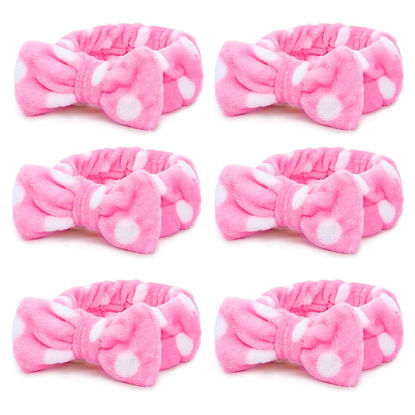 Picture of Casoty 6 Pcs Makeup Hair Headbands, Soft Coral Fleece Spa Headband for Washing Face, Facial Headband for Face Washing Shower Skin Care Yoga