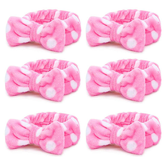 Picture of Casoty 6 Pcs Makeup Hair Headbands, Soft Coral Fleece Spa Headband for Washing Face, Facial Headband for Face Washing Shower Skin Care Yoga