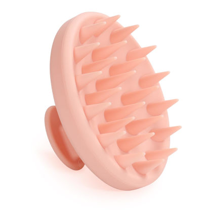 Picture of Meartchy Silicone Scalp Massager, Scalp Scrubber for Hair Growth with Soft Bristles, Scalp Exfoliator Brush Dandruff Removal Shampoo Brush for Wet Dry Scalp Care (Pale Pink)