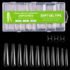 Picture of Cycullinyt 240Pcs Coffin Nail Tips, Long Coffin Press On Soft Gel x Nails, 12 Sizes Full Cover Acrylic False Nail Tips, for Beginner and Home Salon Diy