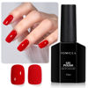 Picture of TOMICCA Red Gel Nail Polish, 1 Pcs Ruby Red Gel Polish Soak Off UV Red Nail Polish Gel, Long Lasting Gel Polish Red Color Nail Art DIY Manicure Salon