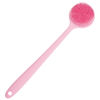 Picture of DNC Soft Silicone Back Scrubber Shower Bath Body Brush with Long Handle (Pink)