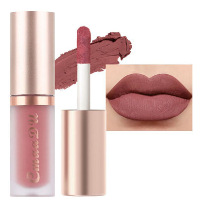 Picture of evpct 1Pcs Mauve Matte Liquid Lipstick Lip Gloss Glossy Set for Black Women 24 Hour Pink Silky Velvet Lipstick labiales matte larga duracion mate 24 horas originales 01#
