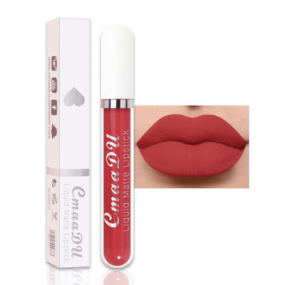 Picture of evpct CmaaDu 1Pcs Scarlet Red Liquid Matte Lipstick Lipgloss Set for Women, labiales mate 24 horas originales matte larga duracion 24 Hour Lipstick Lip Stains Long Lasting Waterproof 24, 05#