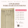 Picture of GOO GOO Wire Hair Extensions Human Hair, 17A/60A Ash Blonde mix Platinum Blonde Highlighted 12inch 100g, Invisible Wire Hair Extensions with Transparent, Seamless Fish Line Hairpiece