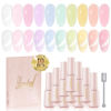 Picture of Beautpal Magnetic Jelly Gel Nail Polish Set 10PCS Semitransparent Pastel Gel Polish Colors Including Cat Eye Gel Polish Soak Off UV Nail Polish Home DIY Manicure Nail Salon 7ml