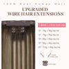 Picture of GOO GOO Wire Hair Extensions Human Hair, 4/26/4 Chocolate Brown with Honey Blonde Balayage 12inch 100g, Invisible Wire Hair Extensions with Transparent, Seamless Fish Line Hairpiece