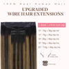 Picture of GOO GOO Wire Hair Extensions Human Hair, 1B/6/1B Natural Black with Chestnut Brown Balayage 12inch 100g, Invisible Wire Hair Extensions with Transparent, Seamless Fish Line Hairpiece
