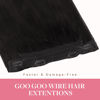 Picture of GOO GOO Wire Hair Extensions Human Hair, 1B Natural black Natural 12inch 70g, Invisible Wire Hair Extensions with Transparent, Seamless Fish Line Hairpiece