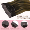 Picture of GOO GOO Wire Hair Extensions Human Hair, 2/6/2 Dark Brown with Chestnut Brown Balayage 14inch 105g, Invisible Wire Hair Extensions with Transparent, Seamless Fish Line Hairpiece