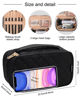 Picture of Relavel Makeup Bag, Small Makeup Bag for Women, Travel Cosmetic Bag, 2 Layers Waterproof Makeup Organizer Storage with Makeup Brush Holder, Black