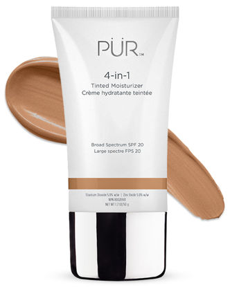 Picture of PUR Beauty 4-in-1 Tinted Moisturizer with SPF 20 - Hydrating Skin Tint Face Moisturizer, Primer & Foundation with Shea Butter, Aloe Vera & Vitamin B3 - Vegan Friendly, Paraben Free (Medium)