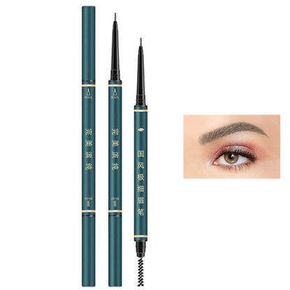 Picture of 3 Pack of Waterproof Eyebrow Pencil,Professional Makeup Micro Brow Pencil,Brow Kit with Eyebrow Brush and Razor,Ultra-Fine Mechanical Pencil (Black)