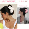 Picture of ANBALA Flower Claw Hawaiian Hair Clip, 4PCS Large Plumeria Hair Clips for Women, Non-Slip Strong Hold Clips for Thick Hair, Beach Hair Accessories (Pink, Gradient White, Dark Pink)