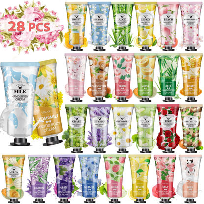 Picture of 28 Pack Hand Cream Gifts Set for Women, Christmas Gifts for Women,Thank You Gifts,Stocking Stuffers for Adults,Appreciation Gifts,Hand Lotion Travel Size in Bulk for Dry Cracked Hands,Mini Hand Lotion