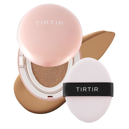 Picture of TIRTIR Mask Fit All Cover Pink Cushion Foundation | High coverage, Velvety Matte Finish, Lightweight, Flawless, Corrects Redness, Korean Cushion (#31N French Beige, Full Size, 0.63 Fl Oz)