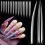 Picture of XXXXL Extra Long Nail Tips, BORNBYME Clear Stright Stiletto Nail Tips Acrylic Full Nail Tips 120 PCS