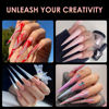Picture of XXXXL Extra Long Nail Tips, BORNBYME Clear Stright Stiletto Nail Tips Acrylic Full Nail Tips 120 PCS