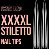 Picture of XXXXL Extra Long Nail Tips, BORNBYME Clear Stright Stiletto Nail Tips Acrylic Full Nail Tips 120 PCS