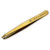 Picture of Beauty Power Professional Tweezers - Slant, Durable Lightweight German Stainless Steel, Ultra Precision Tweezers for Eyebrows, Facial Hair, Chin, and Ingrown Hair Removal - Gift (Matte Gold)