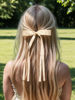 Picture of 4pcs Hair Clips for Women Tassel Ribbon Bowknot With Long Tail, Clip Girl, Solid Accessories Barrettes Claw Bow (Black&Beige)