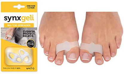 Picture of SYNXBODY SynxGeli Big Toe Gel Toe Separators - Toe Spacers for Bunions & Hammer Toes, Overlapping Toes, Corrector, Toe Protectors, Foot Pain Relief (1st & 2nd Toes)