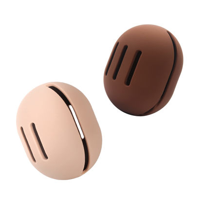 Picture of FERYES 2 PCS Makeup Sponge Holder - Shatterproof Eco-Friendly Silicone Beauty Make Up Blender Case for Travel