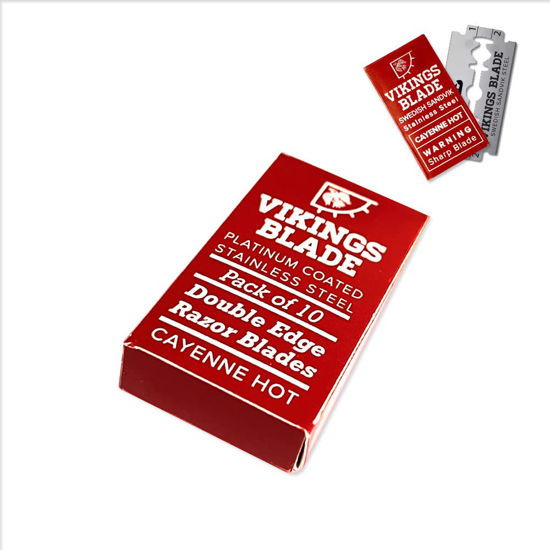 Picture of VIKINGS BLADE Double Edge Safety Razor Blades, 10x Blades, Swedish Steel + Platinum Coated, Replacement Razor Blades & Refills (Semi-Aggressive & Safe)