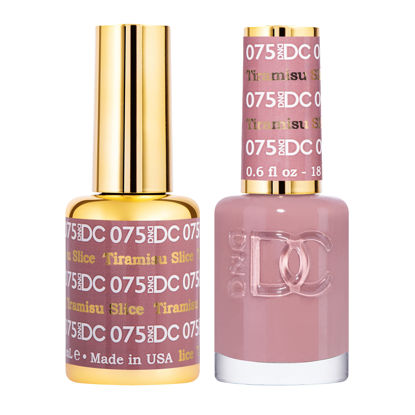 Picture of DND DC Gel Polish Set, Grey Collection, UV/LED Gel Polish and Air Dry Nail Lacquer, Matching Chip-Free Polish Duo, 075 Tiramisu Slice, 0.5 Fl Oz