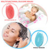 Picture of 2 Pack Silicone Body Scrubber, Silicone Loofah Double-Sided Body Brush,Silicone Shower Scrubber and Scalp Massager Shampoo Brush for Sensitive Kids Women Men All Kinds of Skin (Pink & Blue)