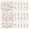 Picture of Makeup Bag,Quilted Cosmetic Bag,Large Floral Make Up Bag for Women,Cotton Makeup Bag Set,Flower Travel Toiletry Bag