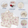 Picture of Makeup Bag,Quilted Cosmetic Bag,Large Floral Make Up Bag for Women,Cotton Makeup Bag Set,Flower Travel Toiletry Bag
