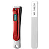 Picture of MR.GREEN Nail Clippers Curved Blades Fingernail Cutter Nippers Manicure Scissors Stainless Steel Pedicure Tools with Nail Flies (Medium-Red+Glass File)