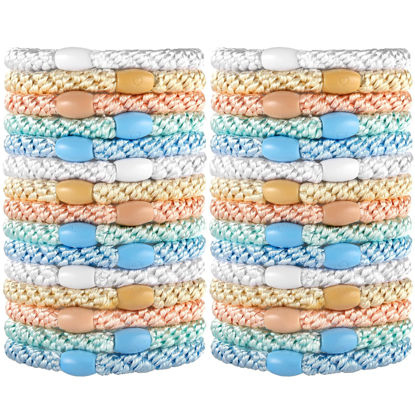 Picture of Hair Ties for Thick Hair, Funtopia 30 Pcs Ponytail Holders Elastics Hair Bands, No Damage No Crease Hair Elastics for Women Girls Teens