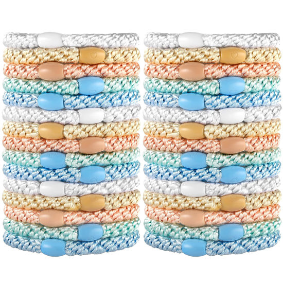 Picture of Hair Ties for Thick Hair, Funtopia 30 Pcs Ponytail Holders Elastics Hair Bands, No Damage No Crease Hair Elastics for Women Girls Teens