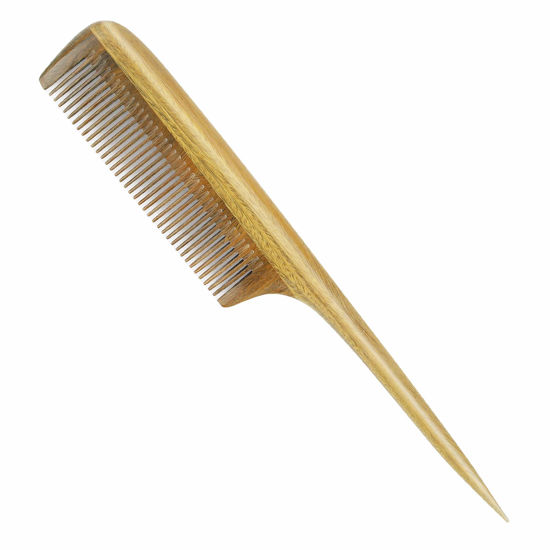 Picture of Onedor Handmade 100% Natural Green Sandalwood Hair Combs - Anti-Static Sandalwood Scent Natural Hair Detangler Wooden Comb (Fine Tooth Tail Comb)