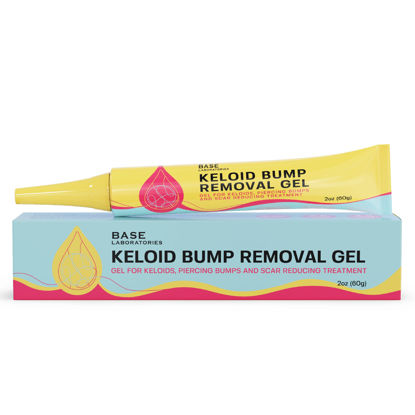 Picture of BASE LABORATORIES Keloid Bump Removal Gel | Natural Piercing Bump Treatment & Keloid Scar Gel | Keloid Scar Removal for all Scars, Keloids & Piercing Bumps | Soothing Piercing Aftercare Gel | 2 oz