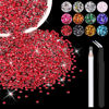 Picture of 5000PCS 3mm Resin Rhinestones in Bulk (Red), Bedazzling Flatback Crystals for Crafts DIY Nail Decoration, Gems Charms for Tumbler Shoes Clothing Fabric with Pickup Pen and Tweezers