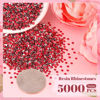 Picture of 5000PCS 3mm Resin Rhinestones in Bulk (Red), Bedazzling Flatback Crystals for Crafts DIY Nail Decoration, Gems Charms for Tumbler Shoes Clothing Fabric with Pickup Pen and Tweezers