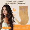 Picture of DOORES Hair Extensions Seamless Clip in Hair Extensions, Honey Blonde110g 7pcs 14 Inch, Hair Extensions Clip in Human Hair Extensions Straight Trick Hair Seamless Invisi Edge Hair Extensions