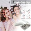 Picture of Silver Metal Duck Billed Hair Clips Set - Alligator Roller Clips for Women's Long Hair Sectioning and Pin Curls, with Case