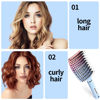 Picture of EKONAER Detangling Brush Boar Bristles Hair Brush for Adult & Kids Wet or Dry Hair,Curved and Vented Detangler Brush - Adds Shine and Makes Hair Smooth(Blue)