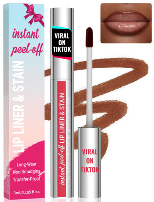 Picture of iMethod Lip Stain - Lip Liner Stain, Long Lasting Lip Stain Peel Off, Waterproof Stay On All Day, Transfer-Proof, Highly Pigmented, Natural Instant Peel Off Lip Stain Color, Coffee