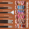 Picture of FANDAMEI Nail Art Brush, Nail Design Tools Kit with Nail Art Brushes, Nail Dotting Tools,Fine Glitter,Nail Butterfly, Nail Heart Sequins, Foil Flakes, Nail Art Rhinestones, Nail Art Decoration Kit.