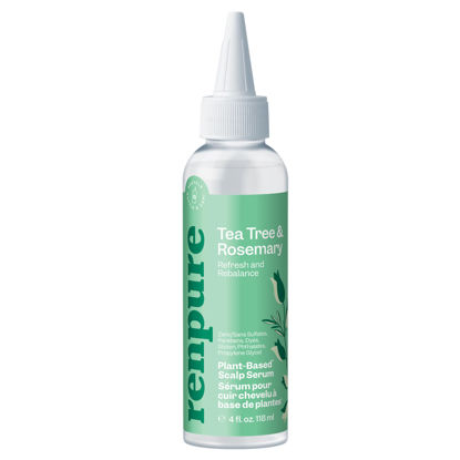 Picture of Renpure Tea Tree & Rosemary Scalp Serum, Plant-Based - Refreshing & Rebalancing - For Moisturized, Soft Hair - For Oily/Normal Hair- Tea Tree Leaf Oil, Rosemary Leaf Extract - 4 Fl Oz