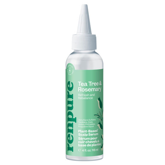 Picture of Renpure Tea Tree & Rosemary Scalp Serum, Plant-Based - Refreshing & Rebalancing - For Moisturized, Soft Hair - For Oily/Normal Hair- Tea Tree Leaf Oil, Rosemary Leaf Extract - 4 Fl Oz