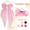 Picture of Unbednigt Hair Bows for Women, 6 PCS Silky Satin Hair Clips, Large Bow Hair Barrettes, Oversized Long Tail, Pink Color, Metal Bow Hair Clips, Aesthetic Hair Accessories