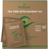 Picture of NOVEHA Tea Tree & Coconut Oil Eyelid & Lash Wipes | For Demodex, Blepharitis & Itchy Eyes, Box Of 60 Individually Wrapped Eyelash Wipes With Aloe Vera, Natural Makeup Remover & Daily Eye Cleanser